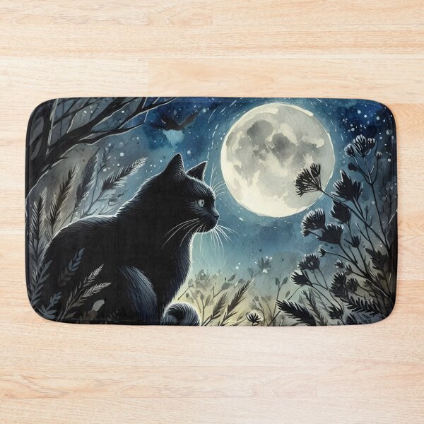 Item preview, Black cat night  designed and sold by RubisLeaf.