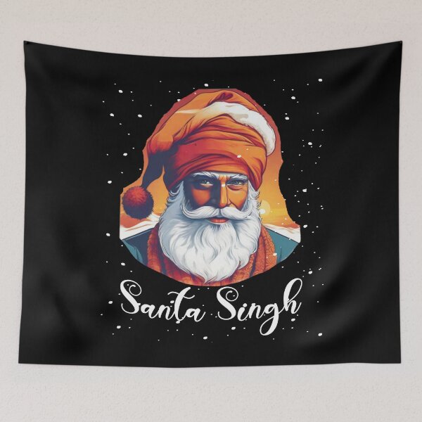 Item preview,  Santa Singh Christmas Vintage Snow Sunset  designed and sold by Smix Pixels.