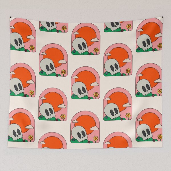 Item preview, cute skull head with flowers designed and sold by Carluigicooo.