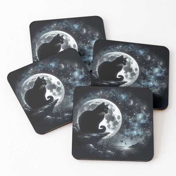 Item preview, Black cat moonlight  designed and sold by RubisLeaf.