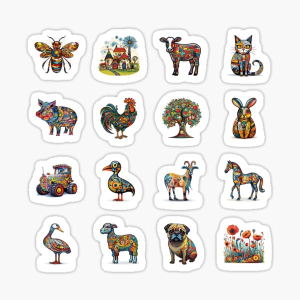 Item preview, farm - sticker bundle, stickers - 16 pieces designed and sold by sabantha.