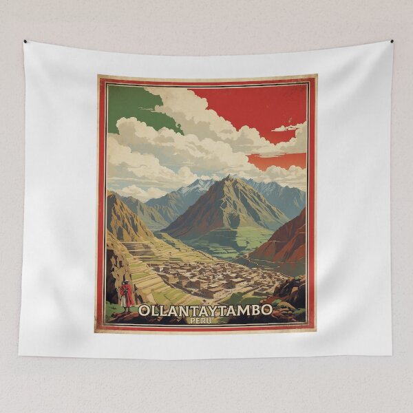 Item preview, Peru Ollantaytambo Vintage Poster Tourism designed and sold by TravelersGems.