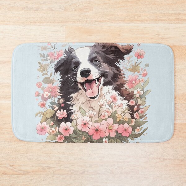 Item preview, Floral Bliss Border Collie designed and sold by CleverboyDsgns.