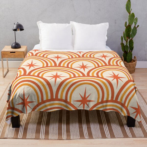 Item preview, Mid Century Atomic Starbursts on Retro Rainbow Pattern  designed and sold by Yasminepatterns .