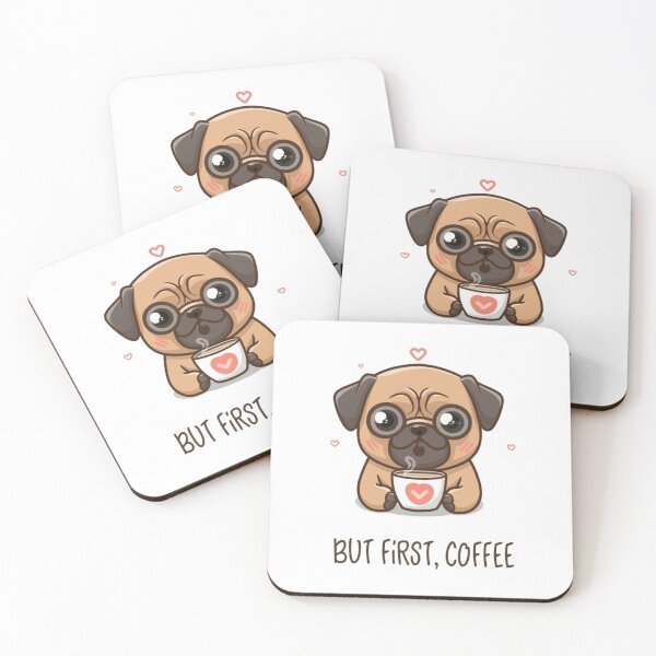 Item preview, Pug, but first, coffee  designed and sold by Gizabella.