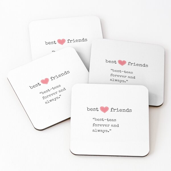 Item preview, best friends gift, forever besties, best-teas forever and always, with a cute pink heart,  designed and sold by feralandfine.