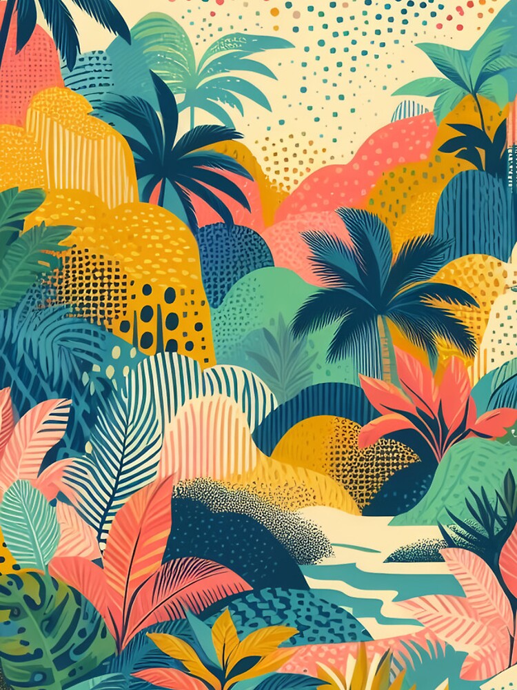 Aperçu 4 sur 4. Coque iPhone avec l'œuvre Jungle Landscape créée et vendue par tipitoes.