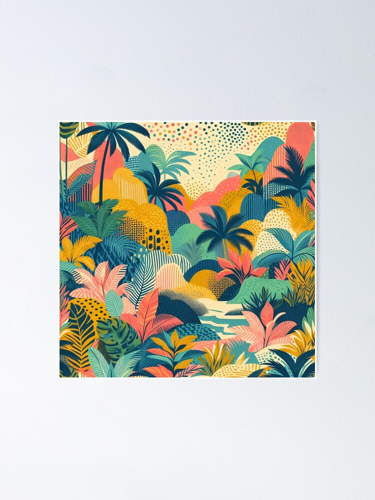Thumbnail 1 von 3, Poster, Jungle Landscape designt und verkauft von tipitoes.