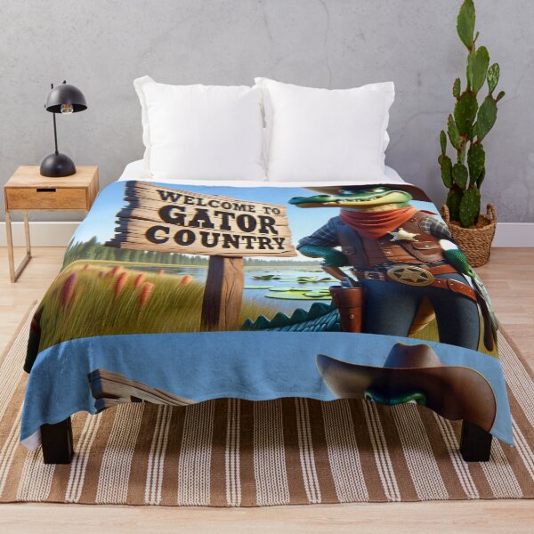 Item preview, Cartoon Alligator Cowboy "Welcome to Gator Country" designed and sold by Zestpond.