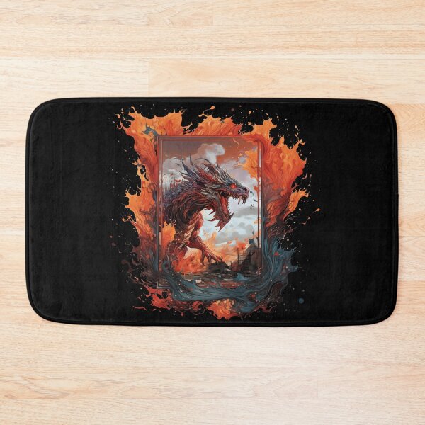 Item preview, Red European Dragon - Fire Breathing Winged Monster Painting designed and sold by ArtstyleAlchemy.