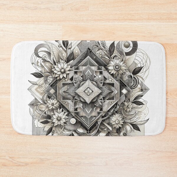 Item preview, Harmonic Fusion: Geometric Abstraction & Natural Symphony designed and sold by TextileTrove.