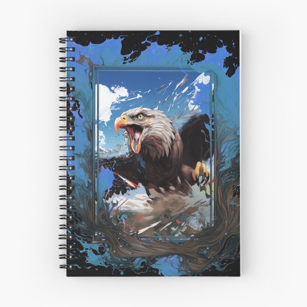 Item preview, Blue Sky Hawk - Large Wings Eagle Hunting Painting designed and sold by ArtstyleAlchemy.