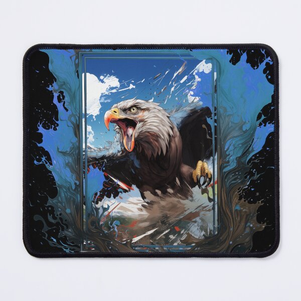 Item preview, Blue Sky Hawk - Large Wings Eagle Hunting Painting designed and sold by ArtstyleAlchemy.