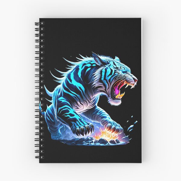 Item preview, Ink Fury: Intimidating Ice Tiger with Glowing Eyes designed and sold by GranitTR.