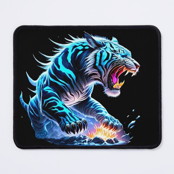 Item preview, Ink Fury: Intimidating Ice Tiger with Glowing Eyes designed and sold by GranitTR.