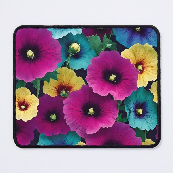 Item preview, Multicolored hollyhock flowers designed and sold by Ciervo Primavera.