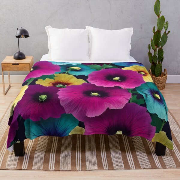 Item preview, Multicolored hollyhock flowers designed and sold by Ciervo Primavera.