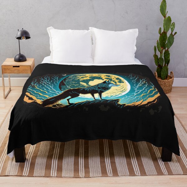 Item preview, Moonlit Howl: Wolf in the Blue Night Vector designed and sold by diegomenjivar92.