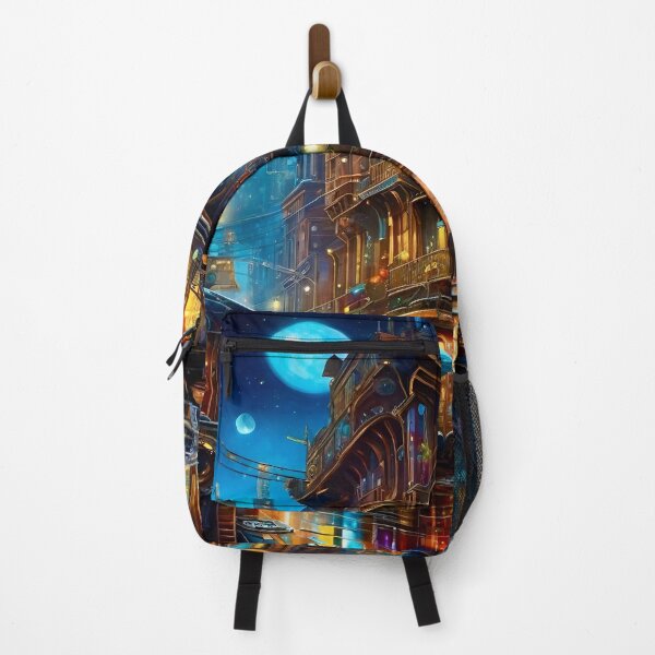 Item preview, Blue Moon Futuristic Cityscape - Sci Fi art designed and sold by Delerat7.