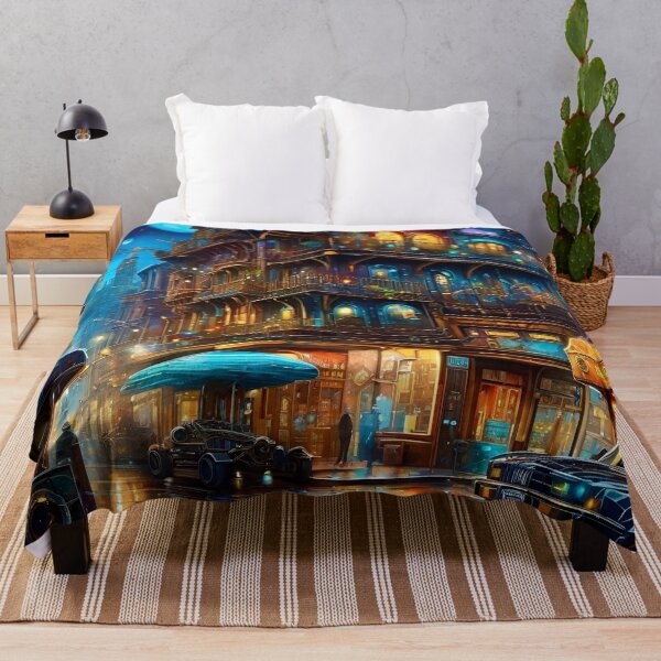 Item preview, Blue Moon Futuristic Cityscape - Sci Fi art designed and sold by Delerat7.