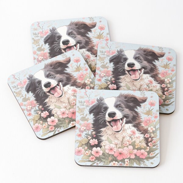 Item preview, Floral Bliss Border Collie designed and sold by CleverboyDsgns.