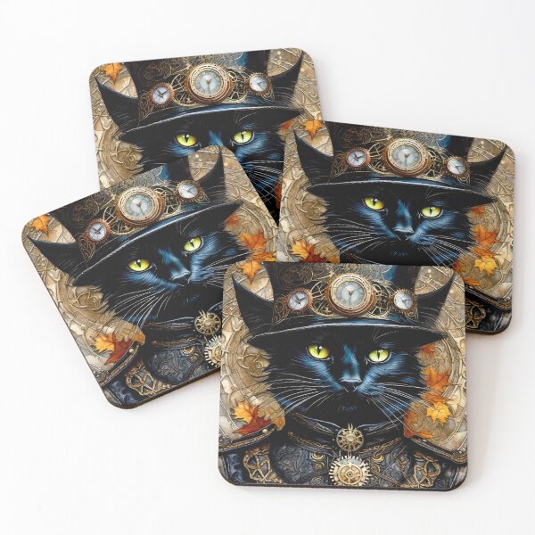 Item preview, Steampunk Black Cat - Surreal Fantasy art concepts designed and sold by Delerat7.