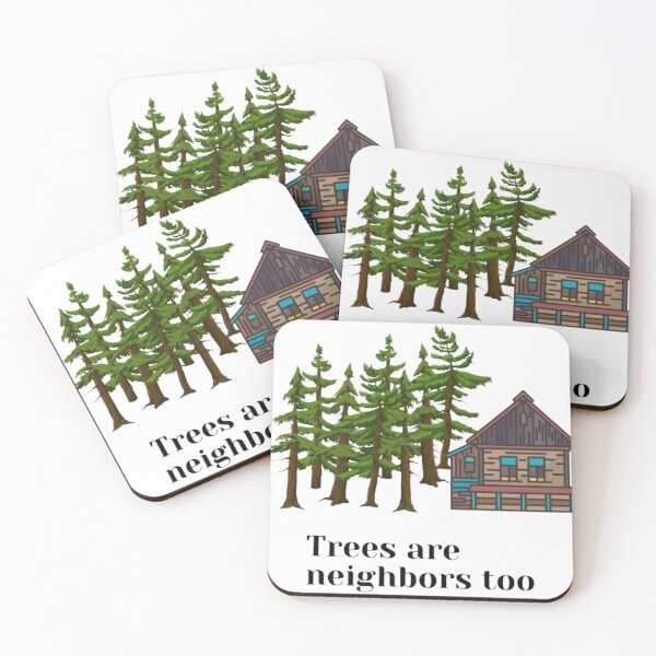 Item preview, Trees are neighbors too, cabin in the woods designed and sold by TouchofAlaska.