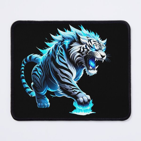 Item preview, Ink Frustration: Ice Tiger with Glowing Eyes in Tattoo Style designed and sold by GranitTR.