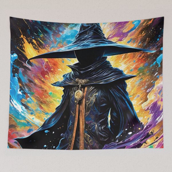 Artikelvorschau, Der schwarze Zauberer-Abenteurer – Surreale Fantasy-Kunst entworfen und verkauft von Delerat7.