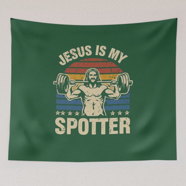Item preview, Jesus is my spotter - funny quote - bodybuilding designed and sold by Superdealkoeln.