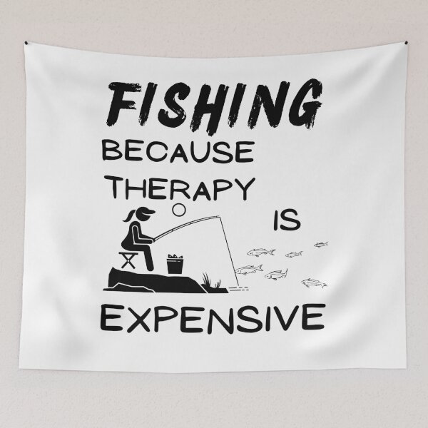 Item preview, Fishing because therapy is expensive. Fishing Girl, Mom, woman designed and sold by Verle-art.