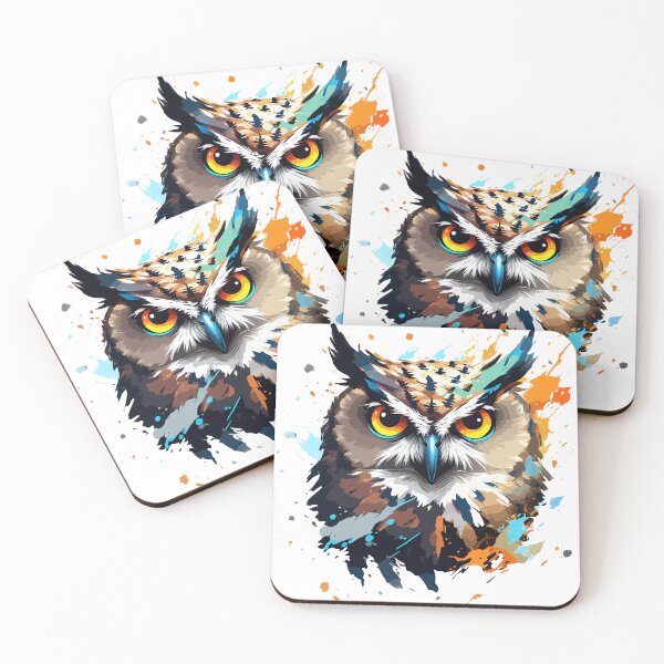 Item preview, An owl with colorful paint spots designed and sold by danh1z.