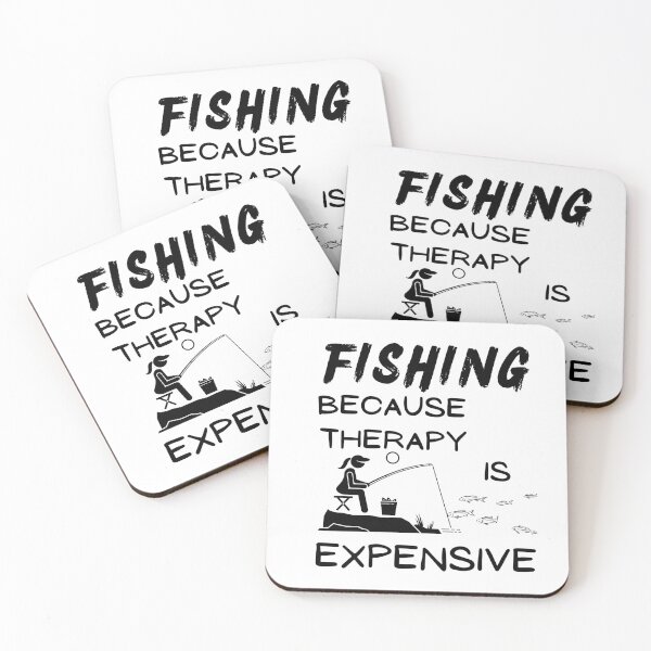 Item preview, Fishing because therapy is expensive. Fishing Girl, Mom, woman designed and sold by Verle-art.
