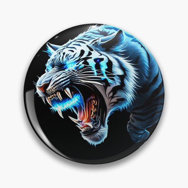 Item preview, Frozen Fury: Ice Tiger with Glowing Eyes Tattoo Ar designed and sold by GranitTR.