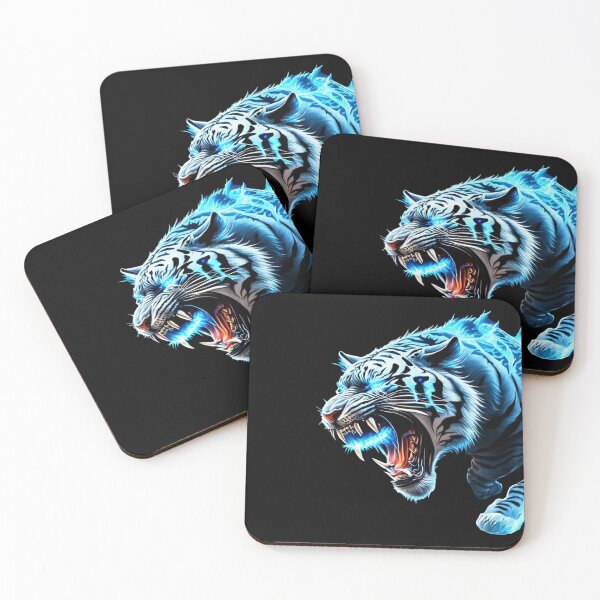 Item preview, Frozen Fury: Ice Tiger with Glowing Eyes Tattoo Ar designed and sold by GranitTR.