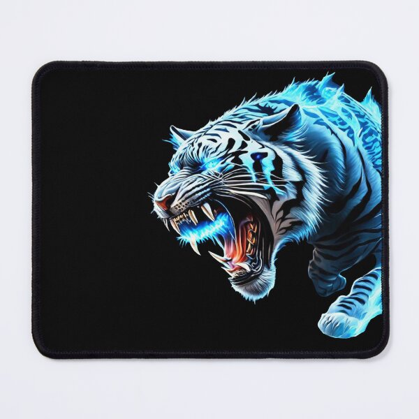 Item preview, Frozen Fury: Ice Tiger with Glowing Eyes Tattoo Ar designed and sold by GranitTR.