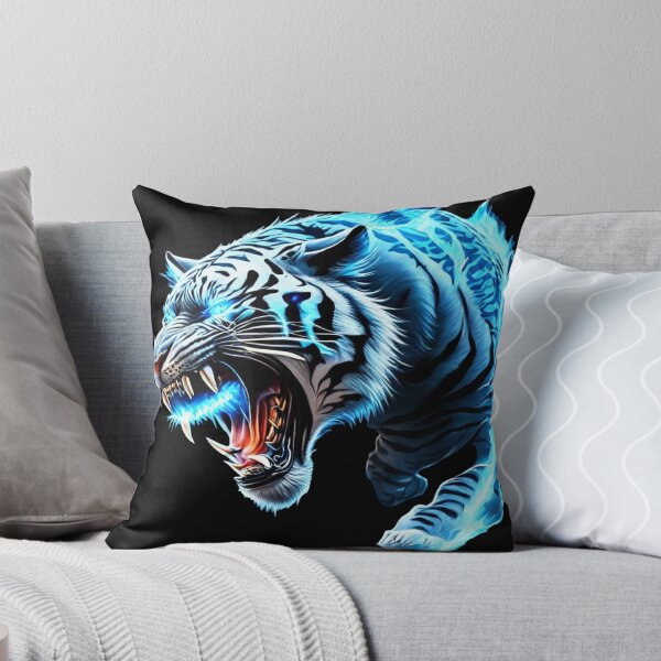 Item preview, Frozen Fury: Ice Tiger with Glowing Eyes Tattoo Ar designed and sold by GranitTR.