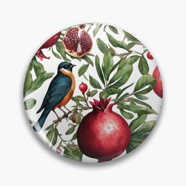 Item preview, Pomegranate plant with little birds designed and sold by Ciervo Primavera.