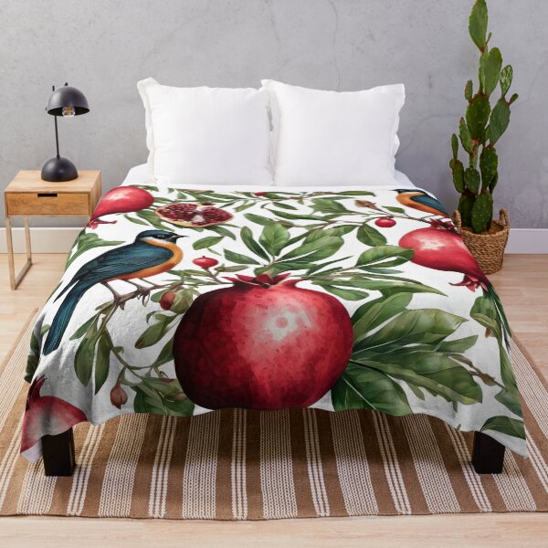 Item preview, Pomegranate plant with little birds designed and sold by Ciervo Primavera.