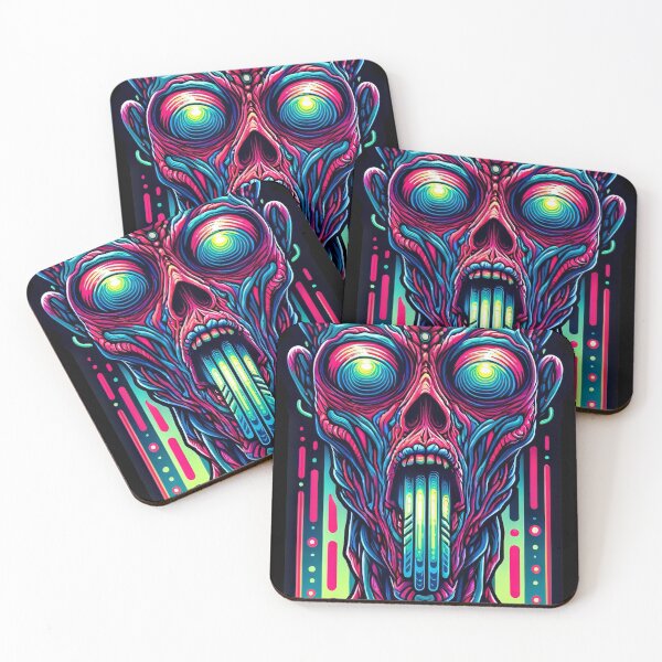 Item preview, Psychedelic Vision Neon Cyberpunk Alien designed and sold by psychcyberpunk.