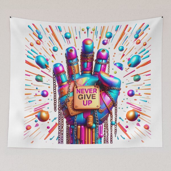 Item preview, Copy of Hand with NEVER GIVE UP text designed and sold by Glariix.