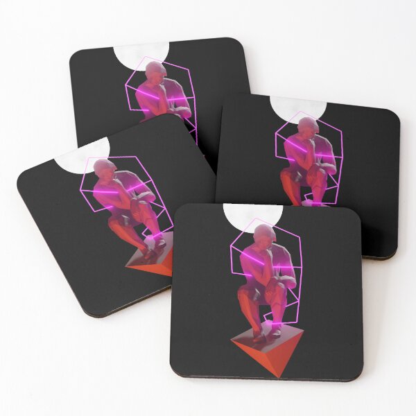 Item preview, Neon lowpoly the thinker retro style designed and sold by DeepSelfArts.