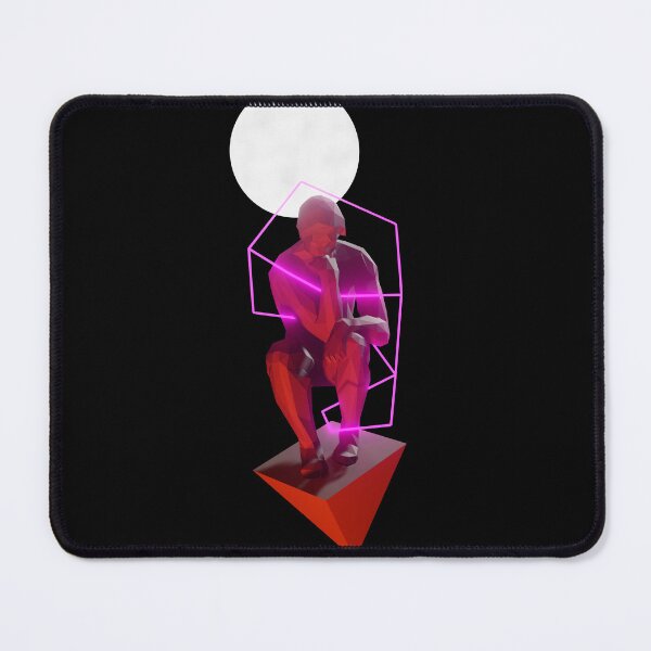 Item preview, Neon lowpoly the thinker retro style designed and sold by DeepSelfArts.