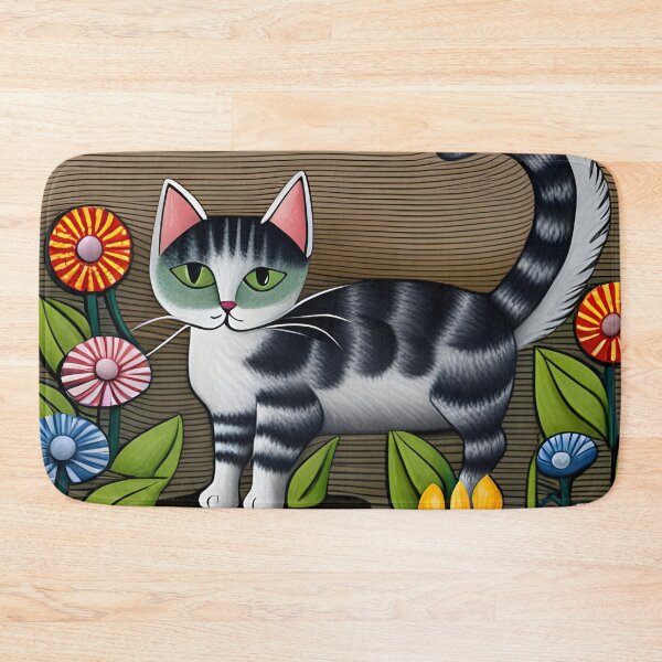 Item preview, Tabby Kitten in Flowers  designed and sold by Reclining Buddha Cat.
