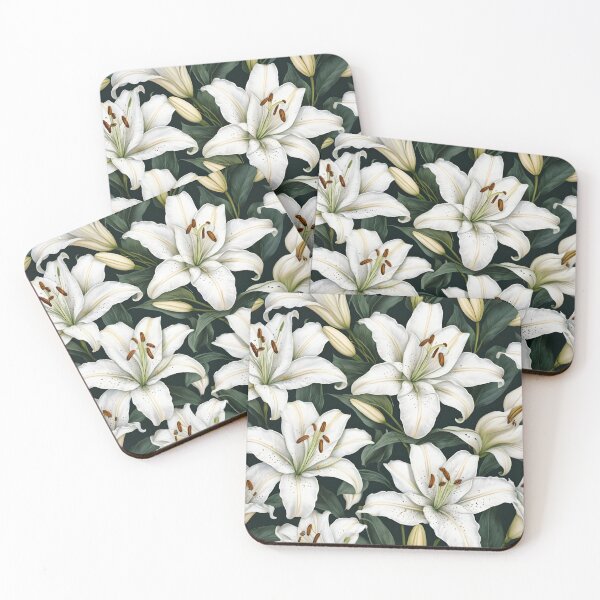 Item preview, White lily flowers designed and sold by Ciervo Primavera.
