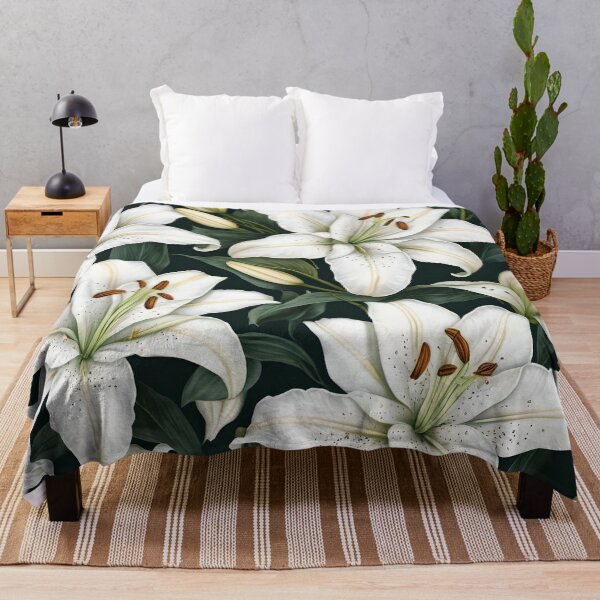 Item preview, White lily flowers designed and sold by Ciervo Primavera.