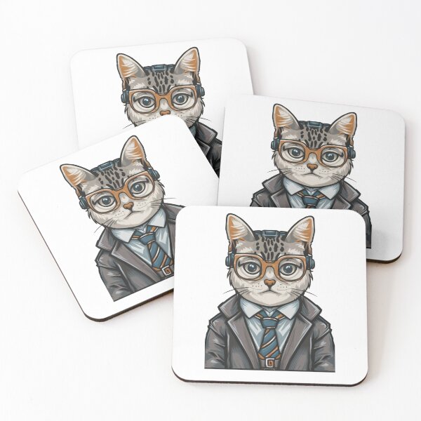 Item preview, Business geek cat in coat. designed and sold by GeekWardrobe.