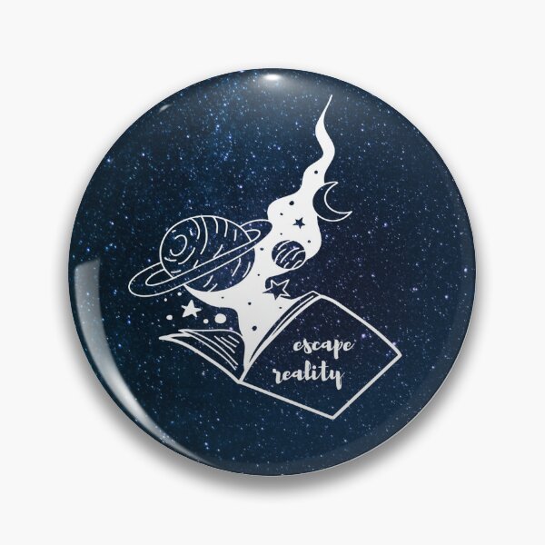 Item preview, Galaxy with book and saying "escape reality" designed and sold by stayfreshbyme.