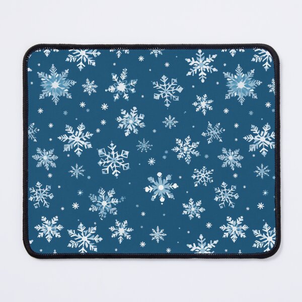 Item preview, Snowflake winter pattern on blue background designed and sold by mliotard.