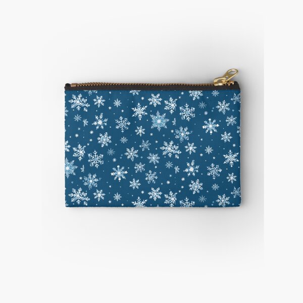 Item preview, Snowflake winter pattern on blue background designed and sold by mliotard.